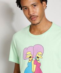 Camiseta-Masculina-Manga-Curta-Tias-Solteironas-Os-Simpsons-Gola-Careca-Verde-9978105-Verde_6