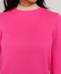 Sueter-de-Trico-Feminino-Decote-Redondo-Pink-9823177-Pink_4