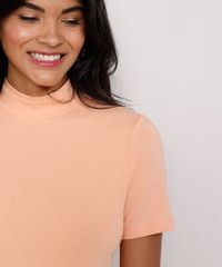 Blusa-Feminina-Basica-Manga-Curta-Gola-Alta-Laranja-Claro-9941595-Laranja_Claro_5