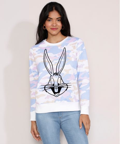 Blusa-de-Moletom-Feminina-Pernalonga-Flocada-Camuflada-Decote-Redondo-Off-White-9982363-Off_White_1
