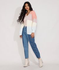 Cardigan-de-Trico-Feminino-Listrado-com-Lurex-Multicor-9975421-Multicor_3