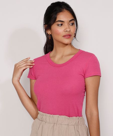 Blusa-Feminina-Basica-Canelada-Manga-Curta-Decote-Redondo-Pink-9880624-Pink_1
