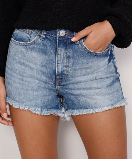 Short-Jeans-Feminino-Reto-Cintura-Media-Marmorizado-com-Barra-Desfiada-Azul-Medio-9985648-Azul_Medio_1 Short-Jeans-Feminino-Reto-Cintura-Media-Marmorizado-com-Barra-Desfiada-Azul-Medio-9985648-Azul_Medio_1