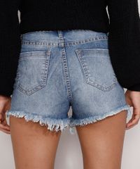 Short-Jeans-Feminino-Reto-Cintura-Media-Marmorizado-com-Barra-Desfiada-Azul-Medio-9985648-Azul_Medio_2