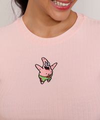 Camiseta-Feminina-Manga-Curta-Cropped-com-Bordado-Patrick-Bob-Esponja-Decote-Redondo-Rosa-Claro-9982377-Rosa_Claro_2