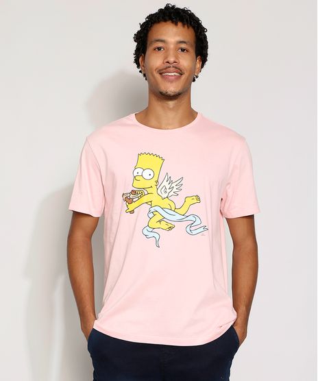 Camiseta-Masculina-Manga-Curta-Bart-Simpson-Cupido-Gola-Careca-Rosa-Claro-9978109-Rosa_Claro_1