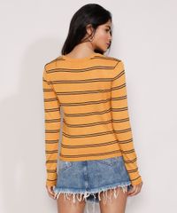 Sueter-de-Trico-Feminino-Basico-Listrado-Decote-Redondo-Mostarda-9325938-Mostarda_2