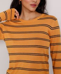 Sueter-de-Trico-Feminino-Basico-Listrado-Decote-Redondo-Mostarda-9325938-Mostarda_5