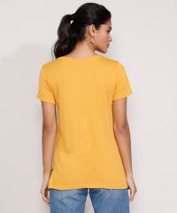 Camiseta-Feminina-Manga-Curta-Pantera-Negra-Metalizada-Decote-Redondo-Mostarda-9982359-Mostarda_4
