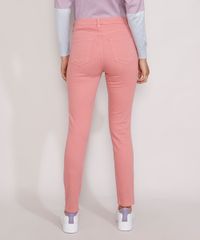 Calca-de-Sarja-Feminina-Cintura-Alta-Super-Skinny-Coral-9976637-Coral_2