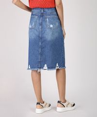 Saia-Jeans-Feminina-Midi-com-Cinto-Barra-Destroyed-Azul-Medio-9932229-Azul_Medio_2
