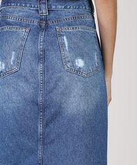 Saia-Jeans-Feminina-Midi-com-Cinto-Barra-Destroyed-Azul-Medio-9932229-Azul_Medio_5