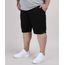 Bermuda-de-Sarja-Masculina-Plus-Size-Reta-com-Bolsos-Preta-9951180-Preto_1