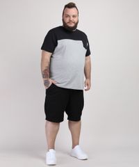 Bermuda-de-Sarja-Masculina-Plus-Size-Reta-com-Bolsos-Preta-9951180-Preto_3