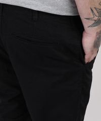 Bermuda-de-Sarja-Masculina-Plus-Size-Reta-com-Bolsos-Preta-9951180-Preto_4