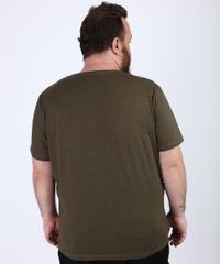 Camiseta-Masculina-Plus-Size-com-Bolso-Manga-Curta-Gola-Careca-Verde-Militar-9956875-Verde_Militar_2