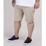 Bermuda-de-Sarja-Masculina-Plus-Size-Reta-com-Bolsos-Kaki-9951181-Kaki_1