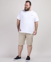 Bermuda-de-Sarja-Masculina-Plus-Size-Reta-com-Bolsos-Kaki-9951181-Kaki_3