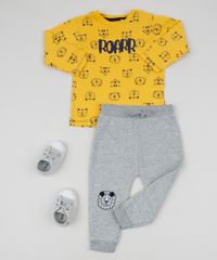 Conjunto-Infantil-Bichinhos-de-Blusao-Estampado-Amarelo---Calca-em-Moletom-Cinza-Mescla-9951501-Cinza_Mescla_3