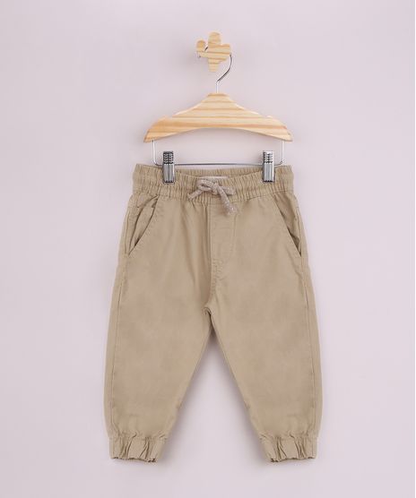 Calca-de-Sarja-Infantil-Jogger-com-Bolsos-Kaki-9632470-Kaki_1