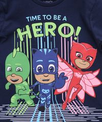 Camiseta-Infantil-PJ-Masks--Time-To-Be-A-Hero--Manga-Curta-Azul-Marinho-9964083-Azul_Marinho_2