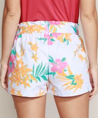Short-de-Sarja-Feminino-Clochard-Cintura-Alta-Estampado-Floral-com-Faixa-para-Amarrar-Branco-9966605-Branco_2