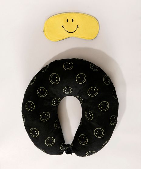 Kit-de-Apoio-de-Pescoco-Estampado-Smiley---Tapa-Olho-Preto-9985373-Preto_1
