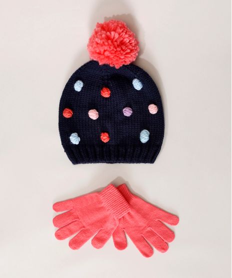 Kit-de-Gorro-Infantil-com-Pompom---Luva-Azul-Marinho-9973194-Azul_Marinho_1
