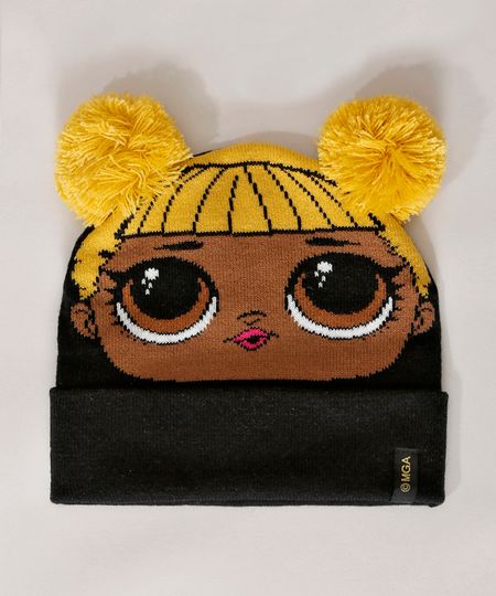 Gorro-Infantil-LOL-Surprise-com-Pompom-Preto-9973209-Preto_1