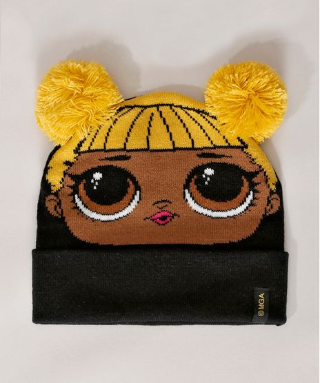 Gorro-Infantil-LOL-Surprise-com-Pompom-Preto-9973209-Preto_1
