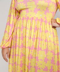 Vestido-Feminino-Plus-Size-Mindset-Midi-Estampado-Floral-Manga-Bufante-Rosa-9991010-Rosa_4