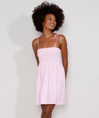 Vestido-Feminino-Mindset-Curto-Estampado-Xadrez-Vichy-com-Lastex-Alca-Laco-Rosa-9991504-Rosa_1