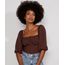 Blusa-Feminina-Mindset-com-Franzido-Manga-Bufante-Decote-Reto-Marrom-9991003-Marrom_1