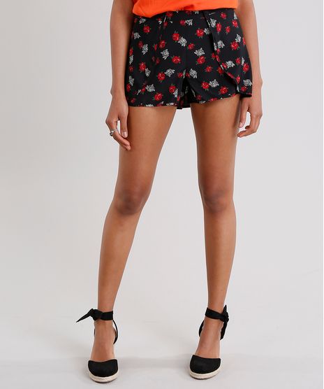 Short-Feminino-Envelope-Estampado-Floral-Curto-Preto-8900903-Preto_1