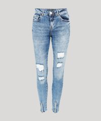 Calca-Jeans-Feminina-Cigarrete-Destroyed-com-Ziper-na-Barra-Azul-Claro-9113396-Azul_Claro_5