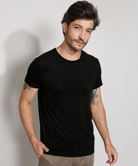 Camiseta-de-Suede-Masculina-Slim-Manga-Curta-Gola-Careca-Preta-9980946-Preto_1