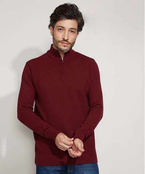 Sueter-de-Trico-Masculino-Texturizado-Gola-Alta-Vinho-9790144-Vinho_1