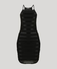 Vestido-Feminino-Halter-Neck-em-Tule-Listrado-com-Alca-Fina-Curto-Preto-9154245-Preto_5