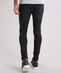 Calca-Jeans-Masculina-Super-Skinny-Cropped-em-Algodao---Sustentavel-Preta-9108173-Preto_2