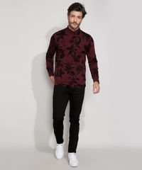 Sueter-de-Trico-Masculino-Estampado-Floral-Gola-Careca-Vinho-9821906-Vinho_3