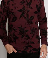Sueter-de-Trico-Masculino-Estampado-Floral-Gola-Careca-Vinho-9821906-Vinho_5