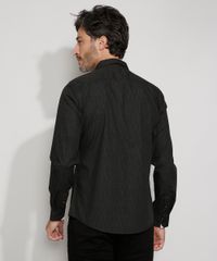 Camisa-Masculina-Slim-com-Punho-Contrastante-Manga-Longa-Preta-9945174-Preto_2