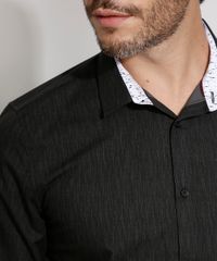 Camisa-Masculina-Slim-com-Punho-Contrastante-Manga-Longa-Preta-9945174-Preto_4