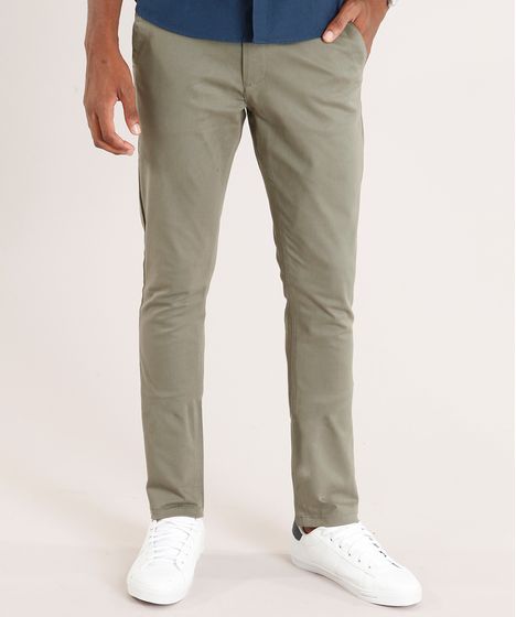 calça social verde masculina