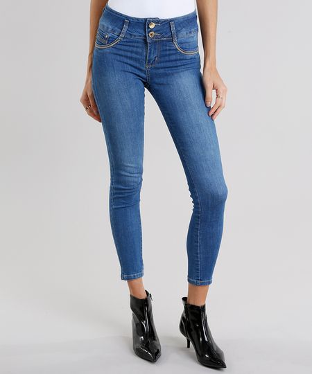 Calca-Jeans-Feminina-Super-Skinny-Modela-Bumbum-Sawary-com-Strass-Azul-Medio-9106140-Azul_Medio_1