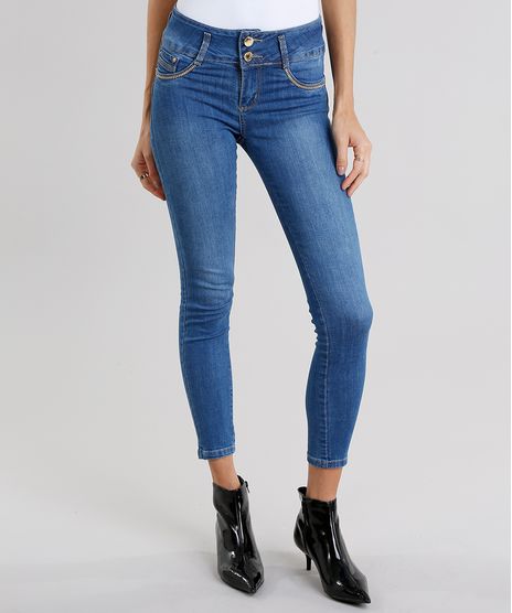 Calca-Jeans-Feminina-Super-Skinny-Modela-Bumbum-Sawary-com-Strass-Azul-Medio-9106140-Azul_Medio_1