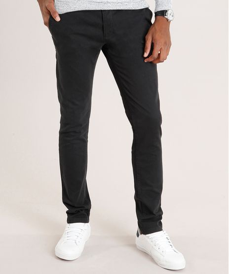 Calca-Masculina-Chino-Skinny-em-Algodao---Sustentavel-Preta-9108160-Preto_1
