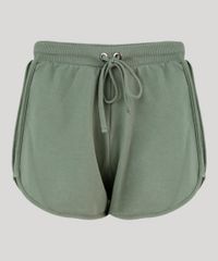 Short-Feminino-Running-Esportivo-Basico-em-Moletom-Verde-Militar-8793882-Verde_Militar_5