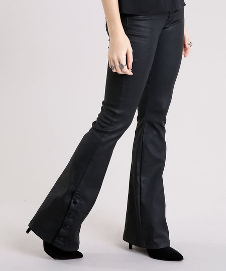 Calca-Feminina-Flare-Resinada-com-Botoes-na-Barra-Cintura-Super-Alta-Preta-9113401-Preto_1 Calca-Feminina-Flare-Resinada-com-Botoes-na-Barra-Cintura-Super-Alta-Preta-9113401-Preto_1