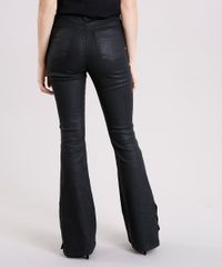 Calca-Feminina-Flare-Resinada-com-Botoes-na-Barra-Cintura-Super-Alta-Preta-9113401-Preto_2